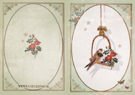 "Romantische Valk" 4 stuks Luxe kerstkaarten met mooie envelop