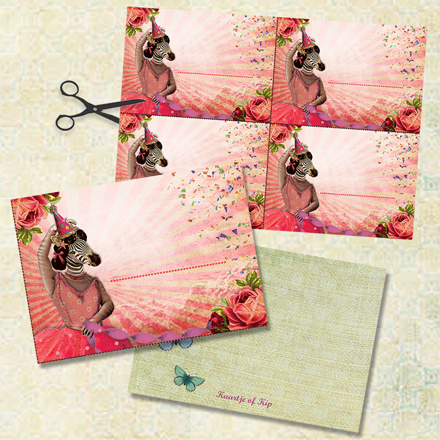 8 Uitnodigingen +  8 Naamlabels "Ballerina"