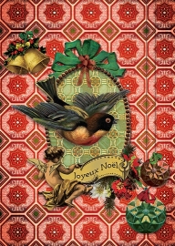 "Kerst Zwaluw" 4 stuks Luxe kerstkaarten met mooie envelop