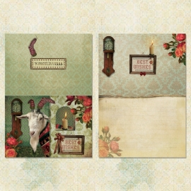 "Kerst Bok" 4 stuks Luxe kaarten met mooie envelop