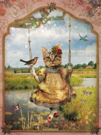 Schommelpoesje 'in de polder' - poster 30x40 cm