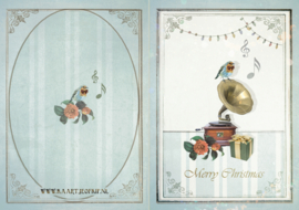 "Romantische Muziek" 4 stuks Luxe kerstkaarten met mooie envelop