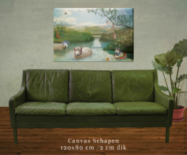 XXL Canvas Schapen - 120x80 cm