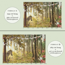 Behang Dierenbos "Roze" <-2 opties->