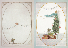 "Romantische Kerstboom" 4 stuks Luxe kerstkaarten met mooie envelop