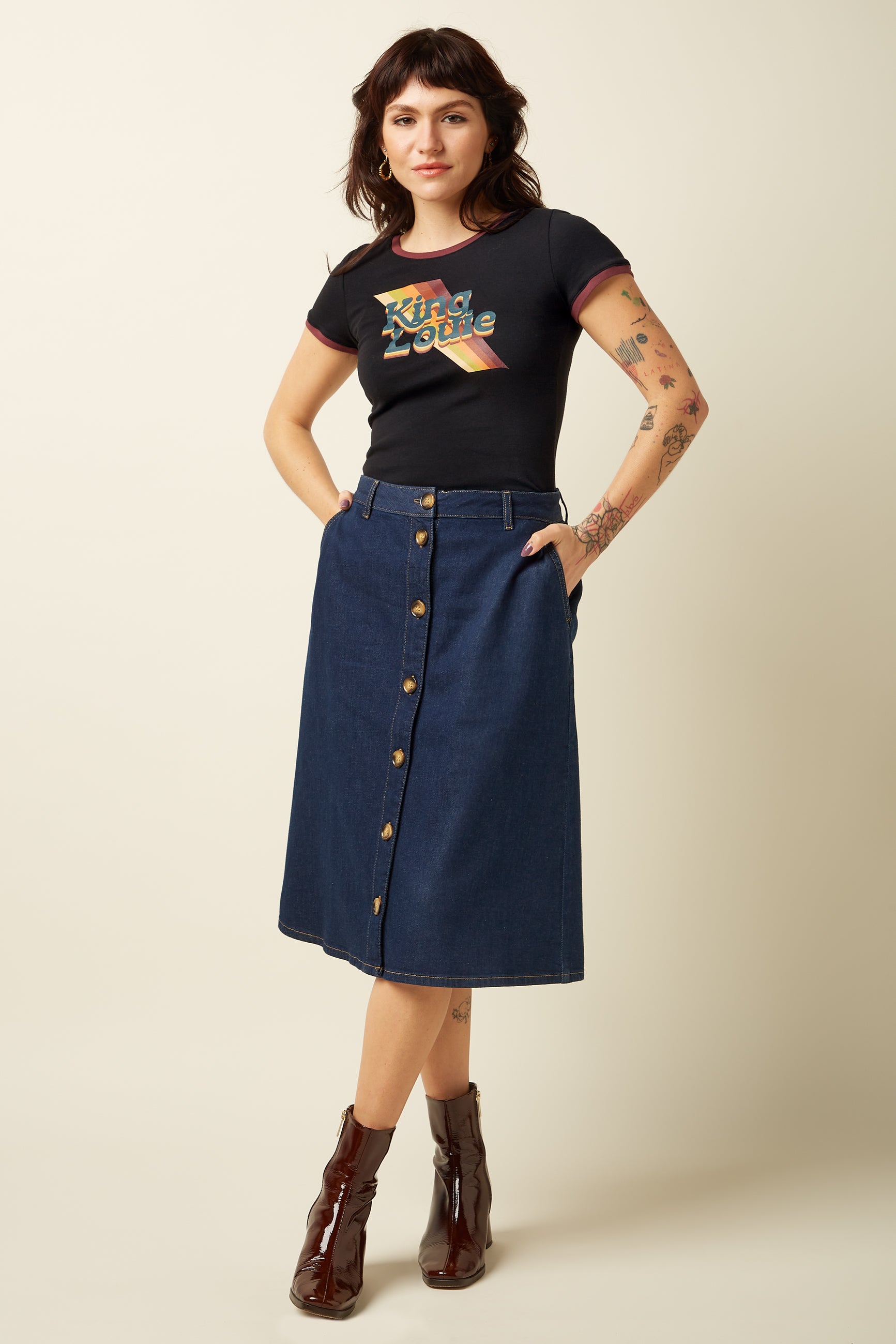 Marie Skirt Onyx Denim
