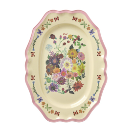 Melamine Large Vintage Serving Dish Pink - Nathalie Léte Print