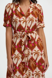 Penelope Midi Shirt Dress Palm Waves