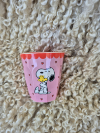 Melamine Cup with Pink Snoopy Print