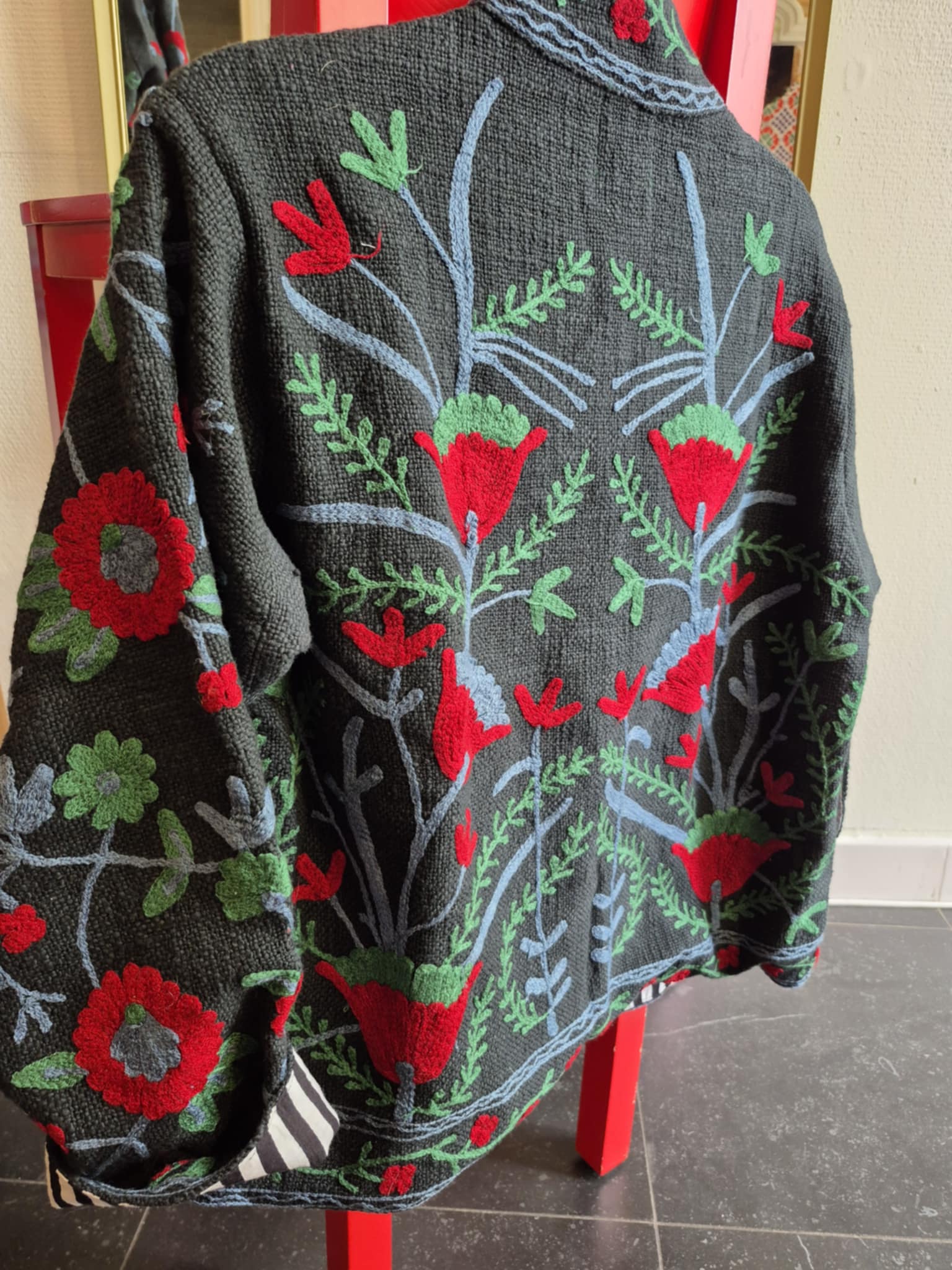 Jasje DarkGrey/Red Cotton