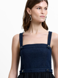 Leighton Denim Midi Dress Black Blue