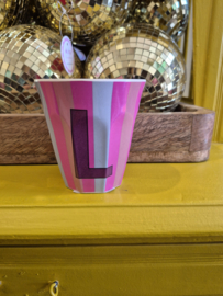 Medium Alphabet Cup L (r) Stripes
