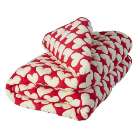 LAATSTE Quilted Cotton Plaid Heart Cream and Red