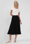 Pleated Solid Skirt Black 73DZ6