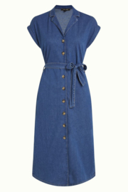 LAATSTE Irene Dress Chambray Denim Blue 08110 MAAT 36