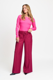 Pants Jess Striped Burgundy Red