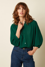 Olga Blouse Noble Botanical Green