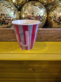Medium Alphabet Cup J (r) Stripes