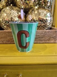 Medium Alphabet Cup C (b) Stripes