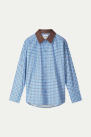 Blouse Beau Check Sapphire Blue