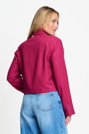 Blazer Rowan Striped Burgundy Red