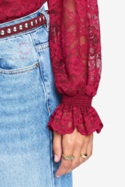 Turtleneck Ruby Lace Burgundy Red
