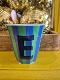 Medium Alphabet Cup E (b) Stripes