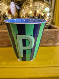Medium Alphabet Cup P (b) Stripes