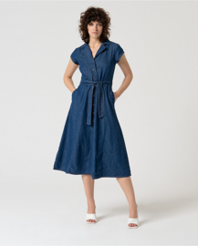 LAATSTE Denim Midi Shirt Dress Blue 525RIXA721 MAAT M