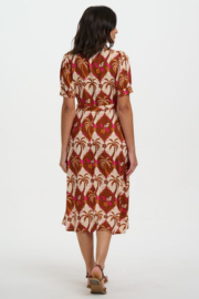 Penelope Midi Shirt Dress Palm Waves