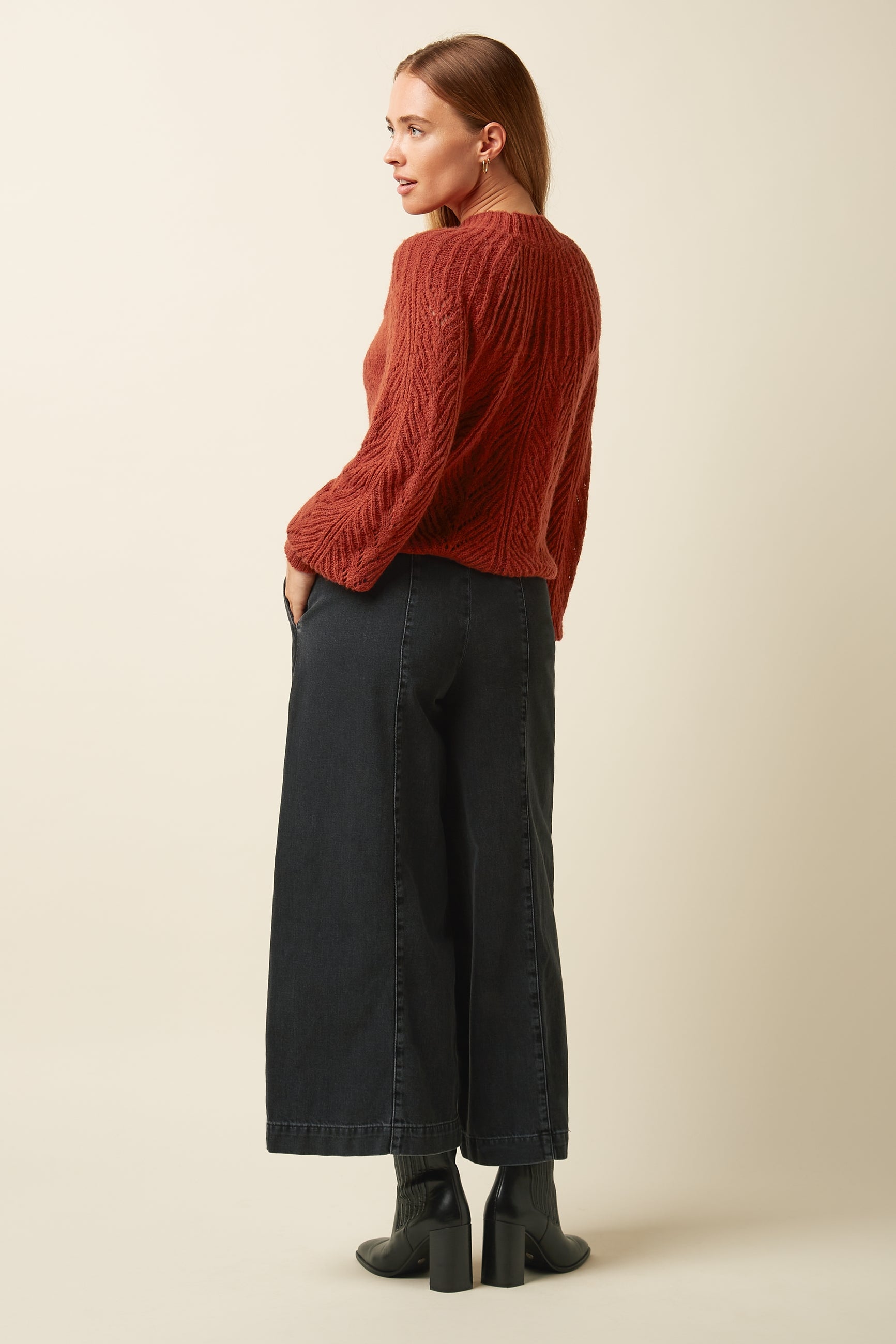 Melody Sailor Pants Rock Denim Black