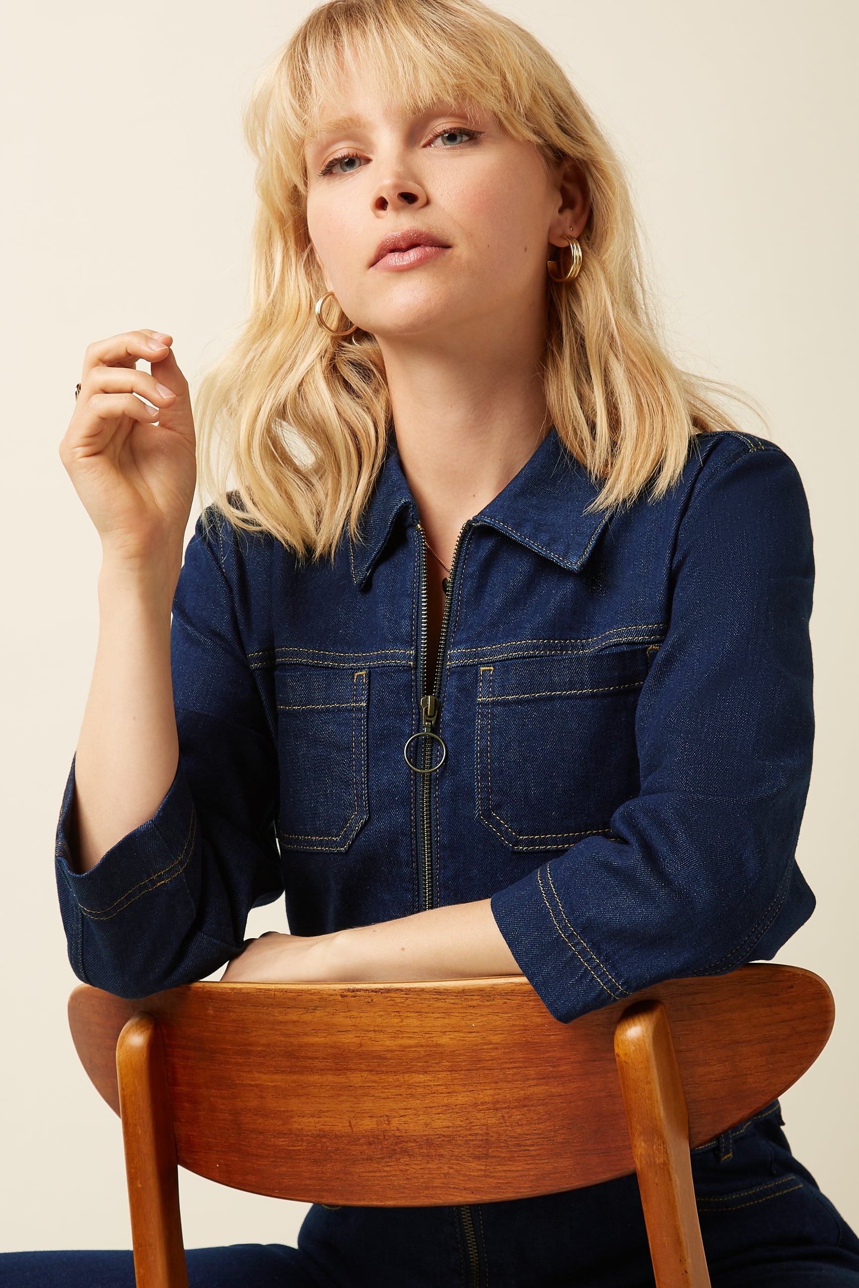 Zip Jumpsuit Onyx Denim