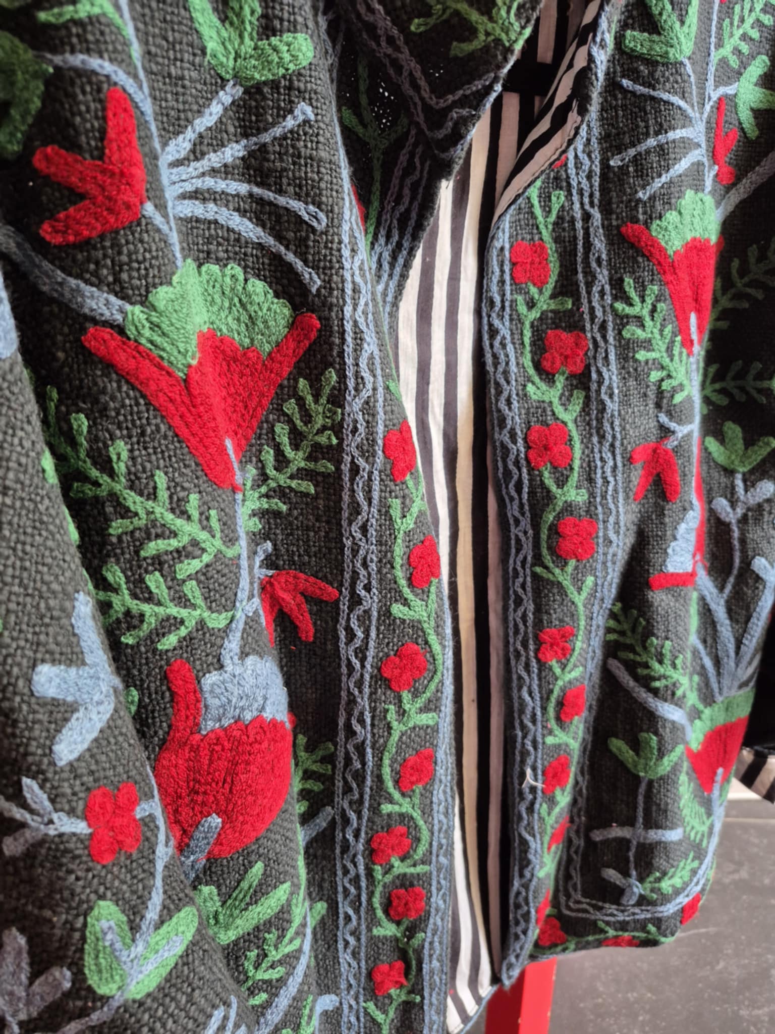 Jasje DarkGrey/Red Cotton