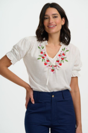 Angelique Shirred Top Wild Strawberry