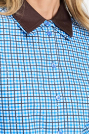 Blouse Beau Check Sapphire Blue