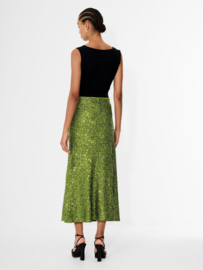 Elena Sequin Midi Skirt Olive Green