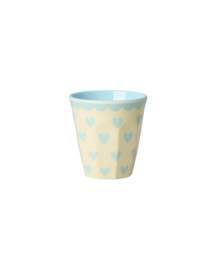 Melamine Small Espresso Cup with Favorite Hearts Print Blue