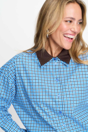 Blouse Beau Check Sapphire Blue