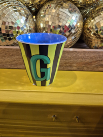 Medium Alphabet Cup G (b) Stripes