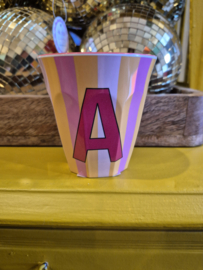 Medium Alphabet Cup A (r) Stripes