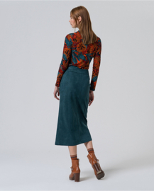 Velvet Elastic Midi Skirt Bottle Green 555LISU625 67