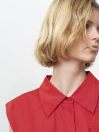 Alexis Cotton Belted Dress Watermelon Red