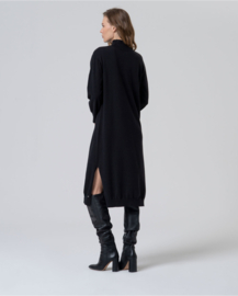 Oversize Midi Dress with Slit Black 555ALNE734