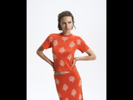 Imelda Ditsy Floral Tee Paradise Orange/Porcelain