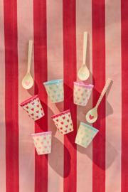 Melamine Small Espresso Cup with Favorite Hearts Print Pink