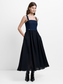 Leighton Denim Midi Dress Black Blue