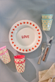 Melamine Medium Cup with Favorite Hearts Print Pink