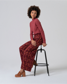 Printed Fluid Oversize Pants Maroon