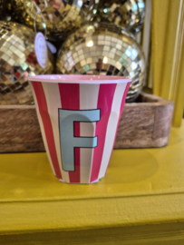 Medium Alphabet Cup F (r) Stripes