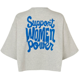 Dan Boxy Sweatshirt 3/4 Light Grey Melange
